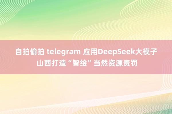 自拍偷拍 telegram 应用DeepSeek大模子 山西打造“智绘”当然资源责罚