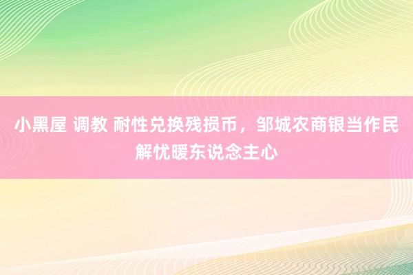 小黑屋 调教 耐性兑换残损币，邹城农商银当作民解忧暖东说念主心