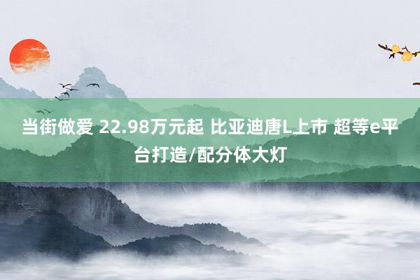 当街做爱 22.98万元起 比亚迪唐L上市 超等e平台打造/配分体大灯