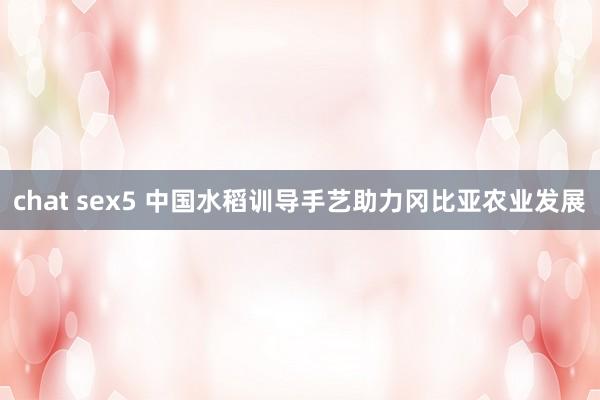 chat sex5 中国水稻训导手艺助力冈比亚农业发展